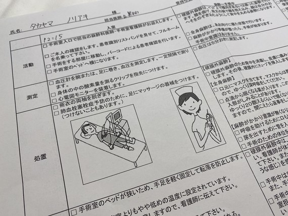 大腸がんの手術の説明書